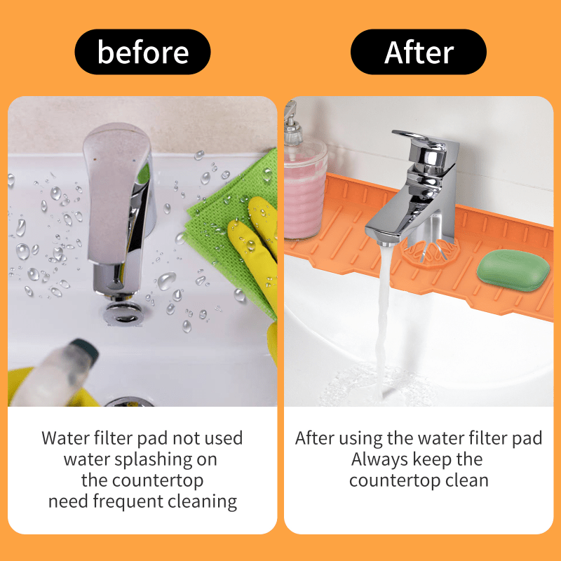 Silicone Faucet Splash Guard & Sponge Holder